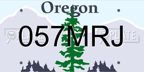 057MRJ Oregon License Plate