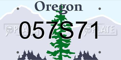 057S71 Oregon License Plate