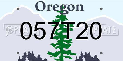 057T20 Oregon License Plate