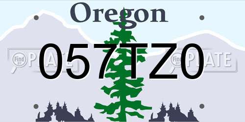 057TZ0 Oregon License Plate