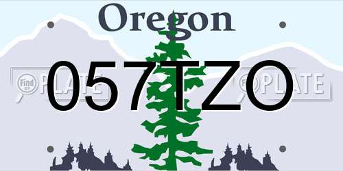 057TZO Oregon License Plate