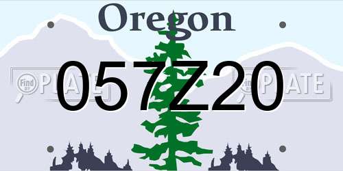 057Z20 Oregon License Plate