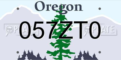 057ZT0 Oregon License Plate