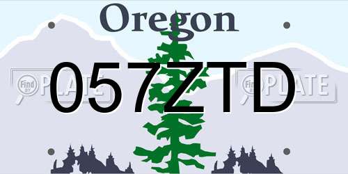 057ZTD Oregon License Plate