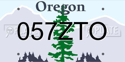 057ZTO Oregon License Plate