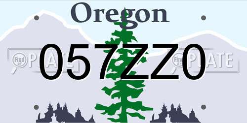 057ZZ0 Oregon License Plate