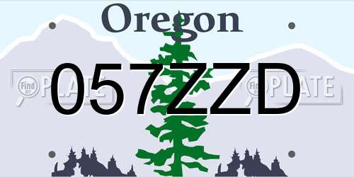057ZZD Oregon License Plate