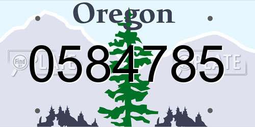 0584785 Oregon License Plate