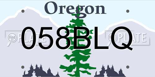 058BLQ Oregon License Plate