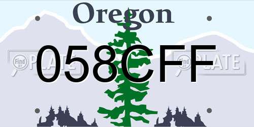 058CFF Oregon License Plate