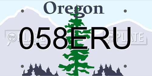 058ERU Oregon License Plate