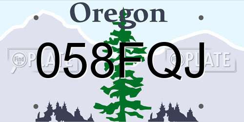 058FQJ Oregon License Plate