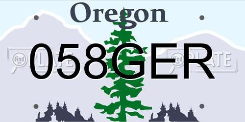 058GER Oregon License Plate
