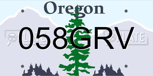 058GRV Oregon License Plate