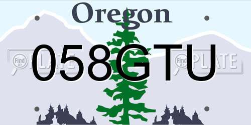 058GTU Oregon License Plate