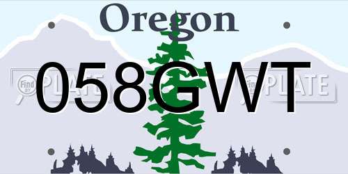 058GWT Oregon License Plate