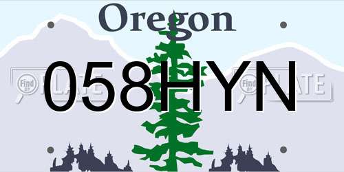 058HYN Oregon License Plate
