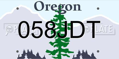 058JDT Oregon License Plate