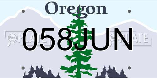 058JUN Oregon License Plate