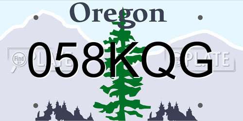 058KQG Oregon License Plate