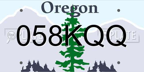 058KQQ Oregon License Plate