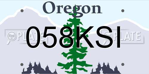 058KSI Oregon License Plate