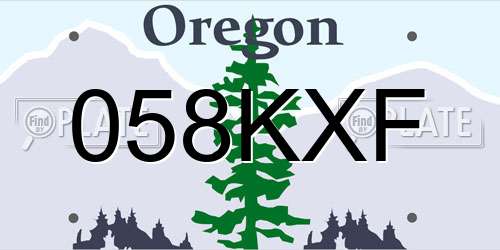 058KXF Oregon License Plate