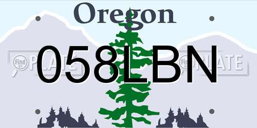 058LBN Oregon License Plate