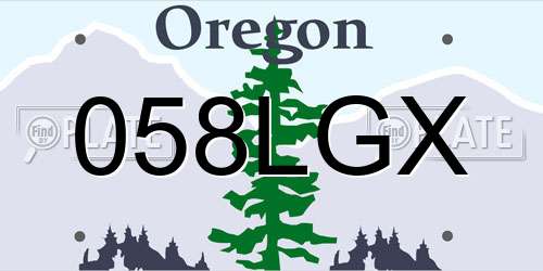 058LGX Oregon License Plate