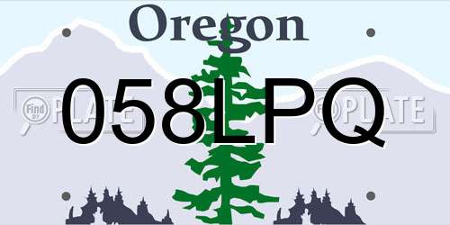 058LPQ Oregon License Plate