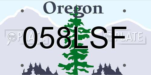 058LSF Oregon License Plate
