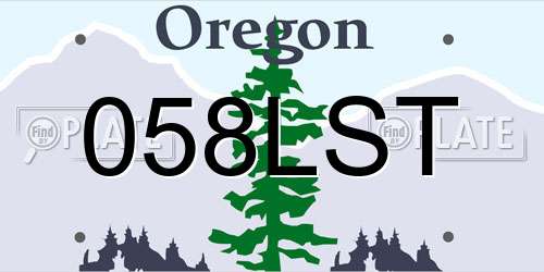 058LST Oregon License Plate