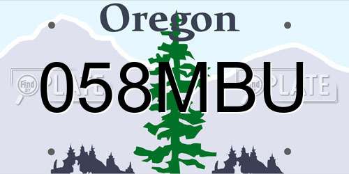 058MBU Oregon License Plate