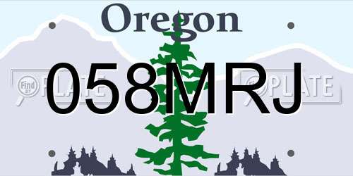 058MRJ Oregon License Plate