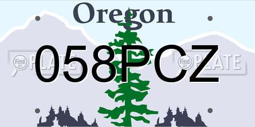 058PCZ Oregon License Plate