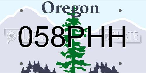 058PHH Oregon License Plate