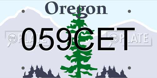 059CET Oregon License Plate