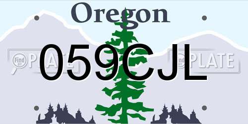 059CJL Oregon License Plate