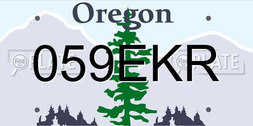 059EKR Oregon License Plate