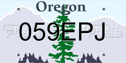 059EPJ Oregon License Plate