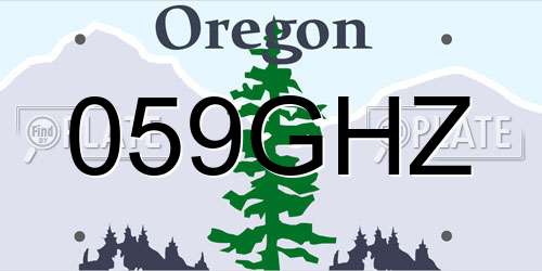 059GHZ Oregon License Plate