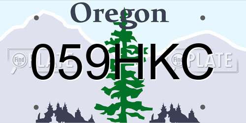 059HKC Oregon License Plate