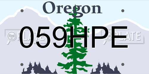 059HPE Oregon License Plate