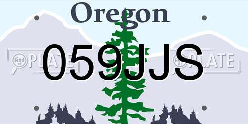 059JJS Oregon License Plate