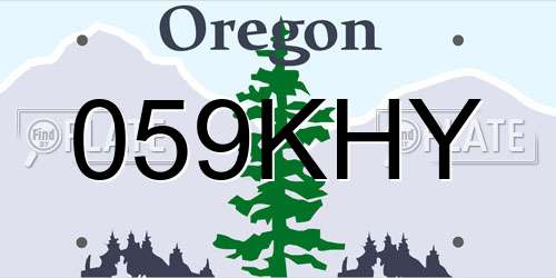 059KHY Oregon License Plate