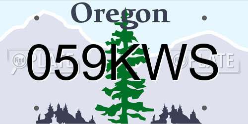 059KWS Oregon License Plate