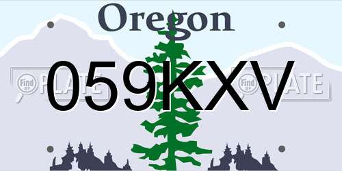 059KXV Oregon License Plate