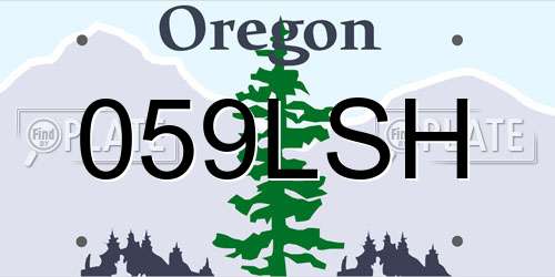 059LSH Oregon License Plate