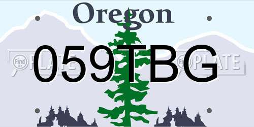 059TBG Oregon License Plate
