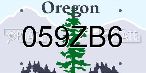 059ZB6 Oregon License Plate